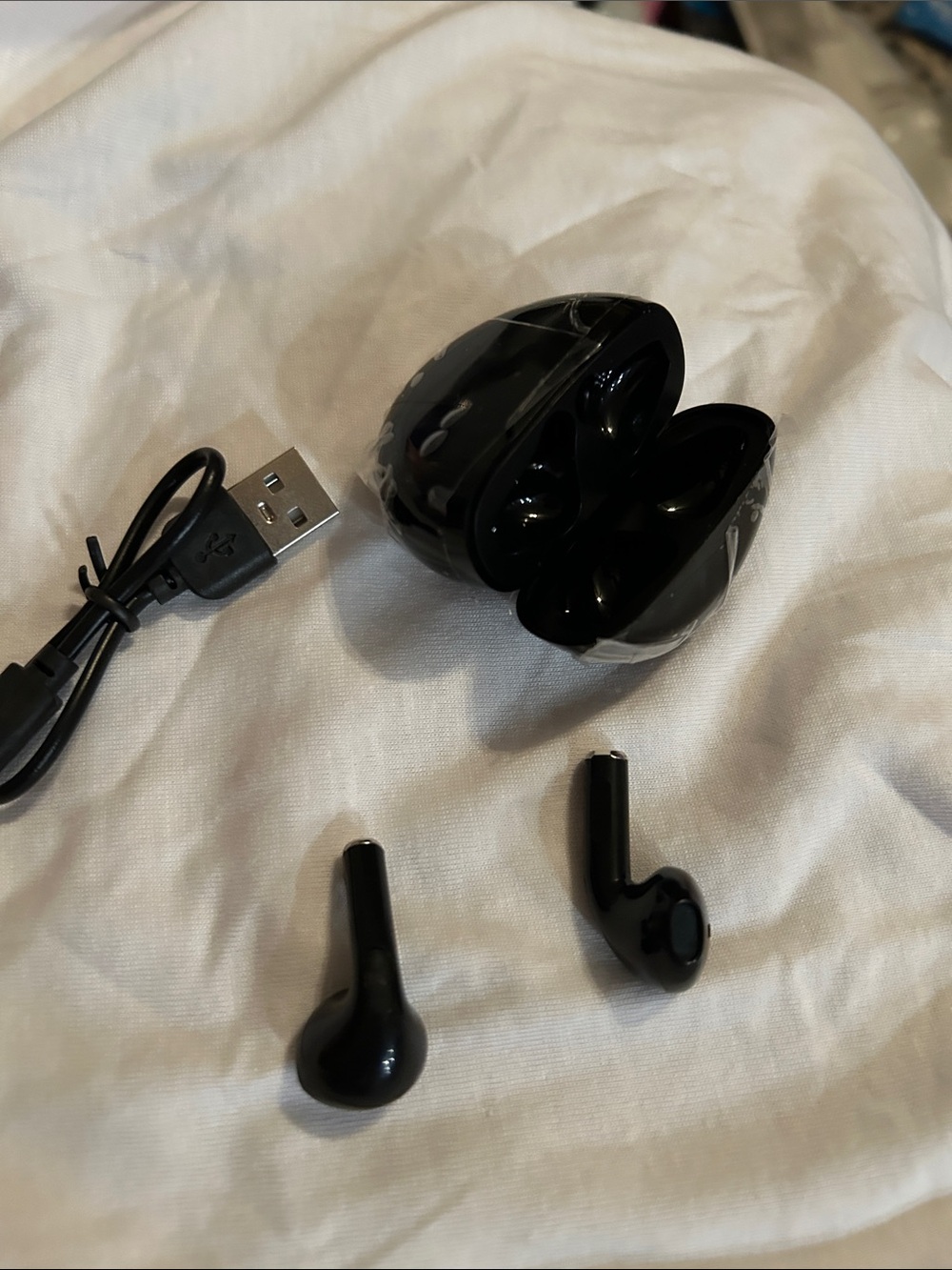 True Wireless Earbuds with Charging Case - Black